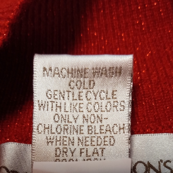 Draper's & Damons Red Metallic Mock Turtle Neck Women's Sweater Plus Size 2X - Picture 8 of 15